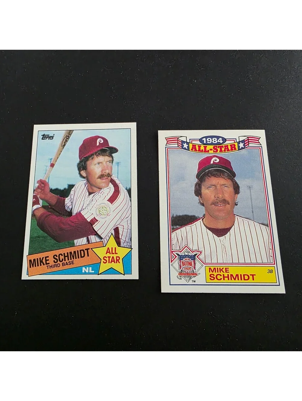 1985 Topps Mike Schmidt All Star Lot of 2 #714 & Glossy #4